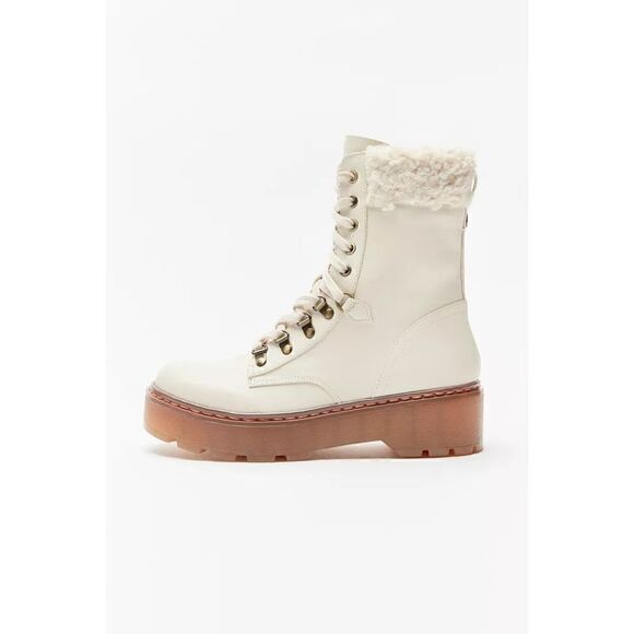 Circus By Sam Edelman Womens Sanders 2 Lace Up Boots Sz 8.5 Ivory - Picture 2 of 12